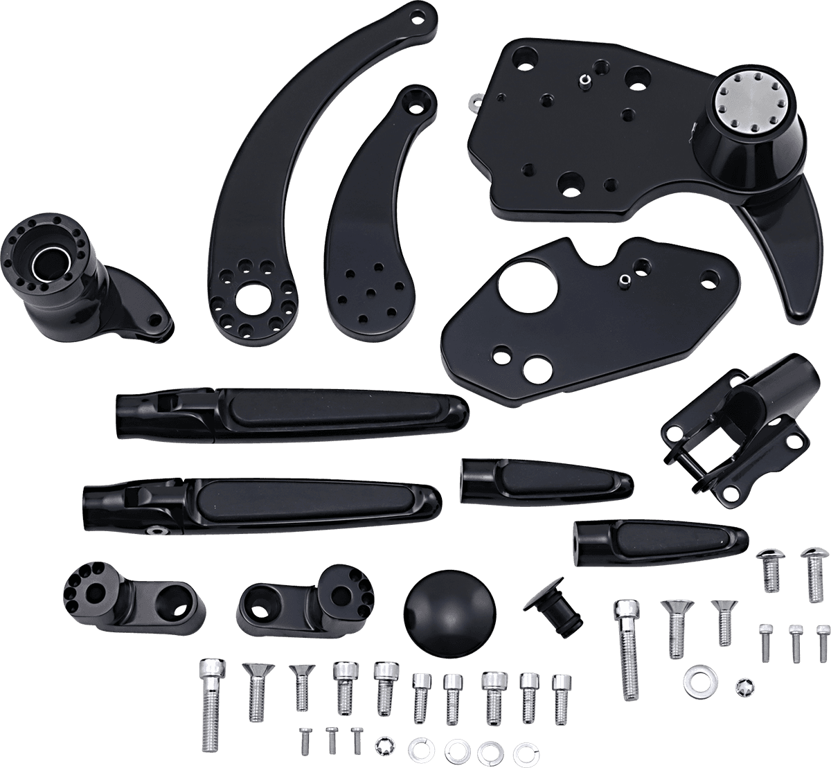 HAWG HALTERS 1622-0542 Forward Control - '14+ FLH - Black Anodized - Standard - Folding Rubber Inlay Pegs - Solid Lever