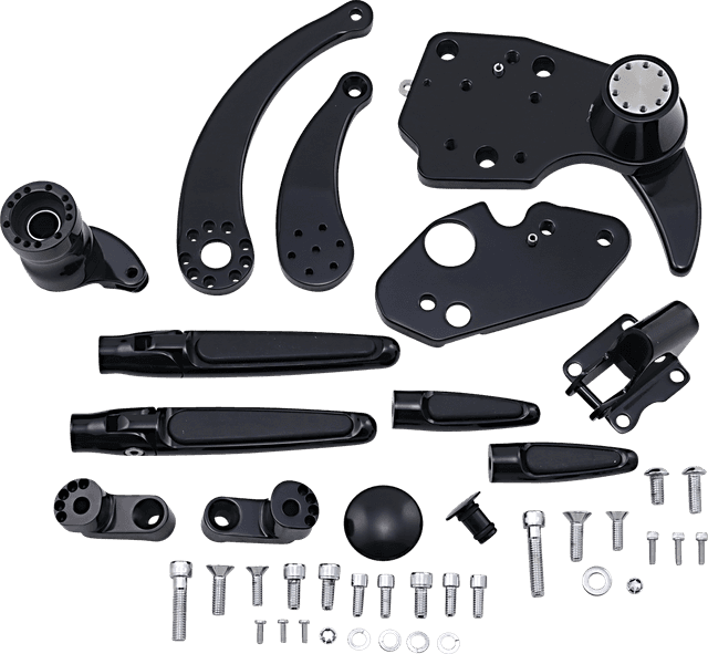 HAWG HALTERS 1622-0542 Forward Control - '14+ FLH - Black Anodized - Standard - Folding Rubber Inlay Pegs - Solid Lever