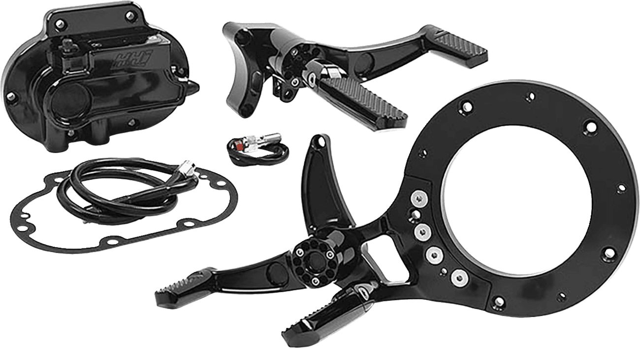 HAWG HALTERS 1623-0590 Mid Control Conversion Kit - Black - Knurled Pegs - FLH/FLT