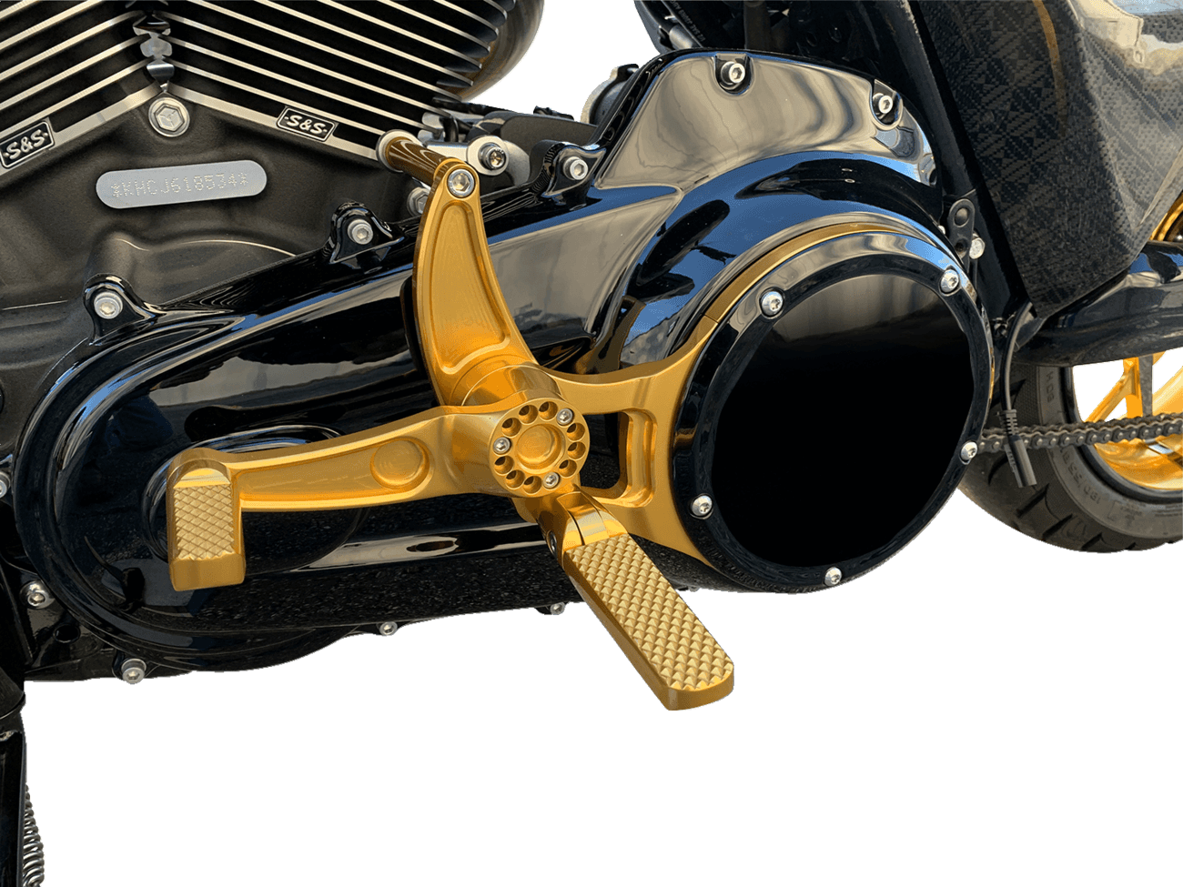 HAWG HALTERS 1623-0591 Mid Control Conversion Kit - Gold - Knurled Pegs - FLH/FLT