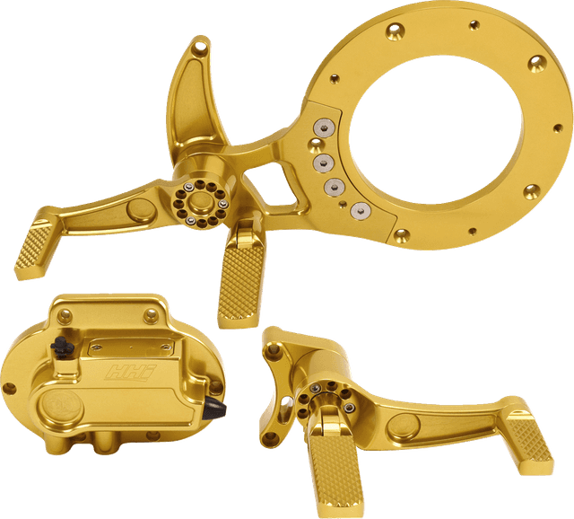 HAWG HALTERS 1623-0593 Mid Control Conversion Kit - Gold - Knurled Pegs - FLH/FLT