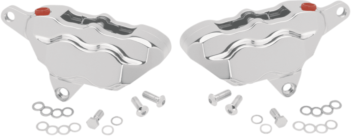 HAWG HALTERS 1701-0004 4-Piston Caliper - Dual Disc - Front - Chrome