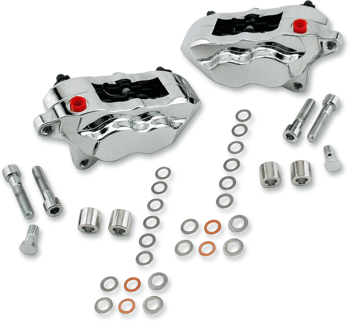 HAWG HALTERS 1701-0005 4-Piston Caliper - Dual Disc - Front - Chrome