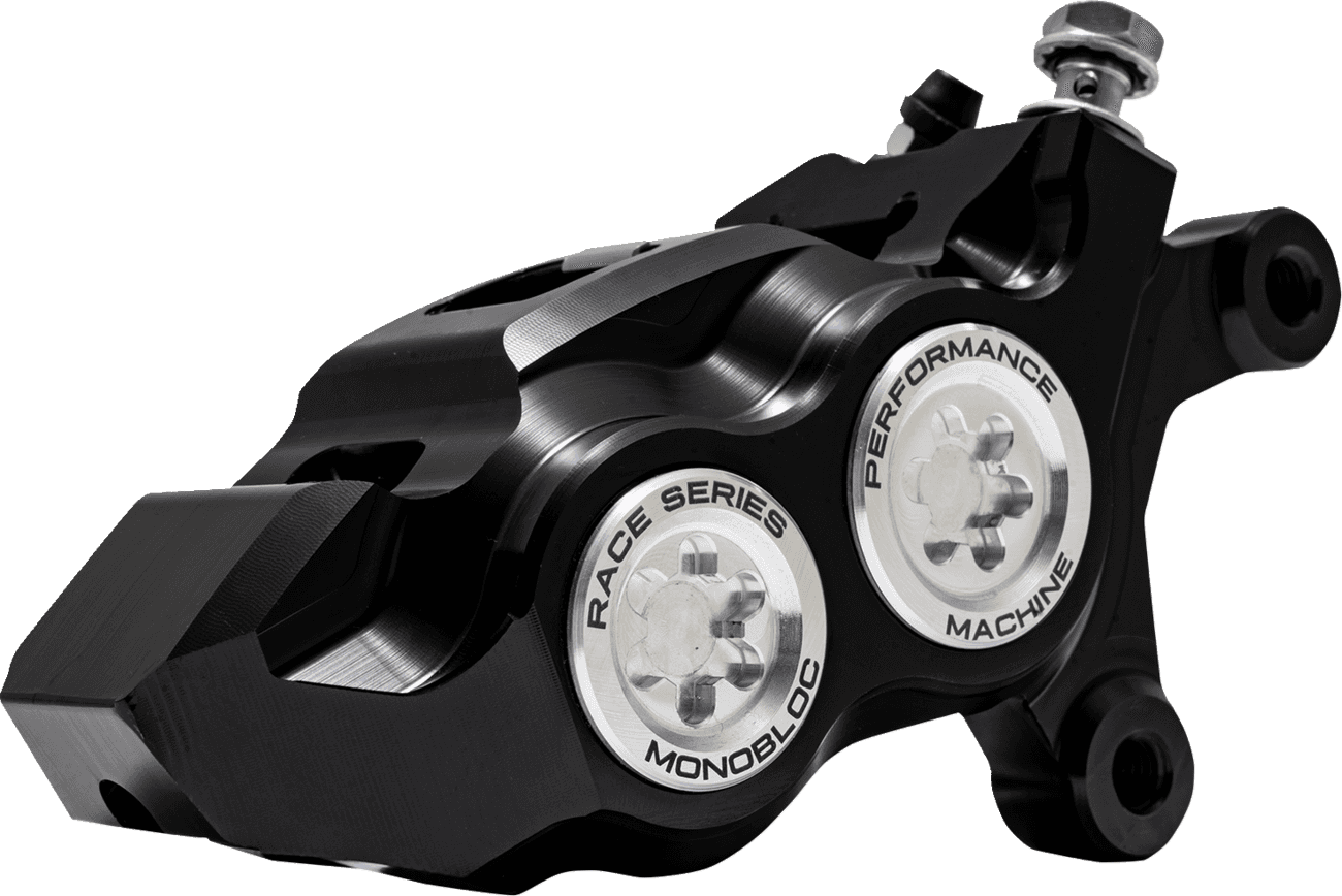 PERFORMANCE MACHINE (PM) 1701-0799 Caliper - 137 X 4B - Right - Black Anodized with Clear Bore Caps