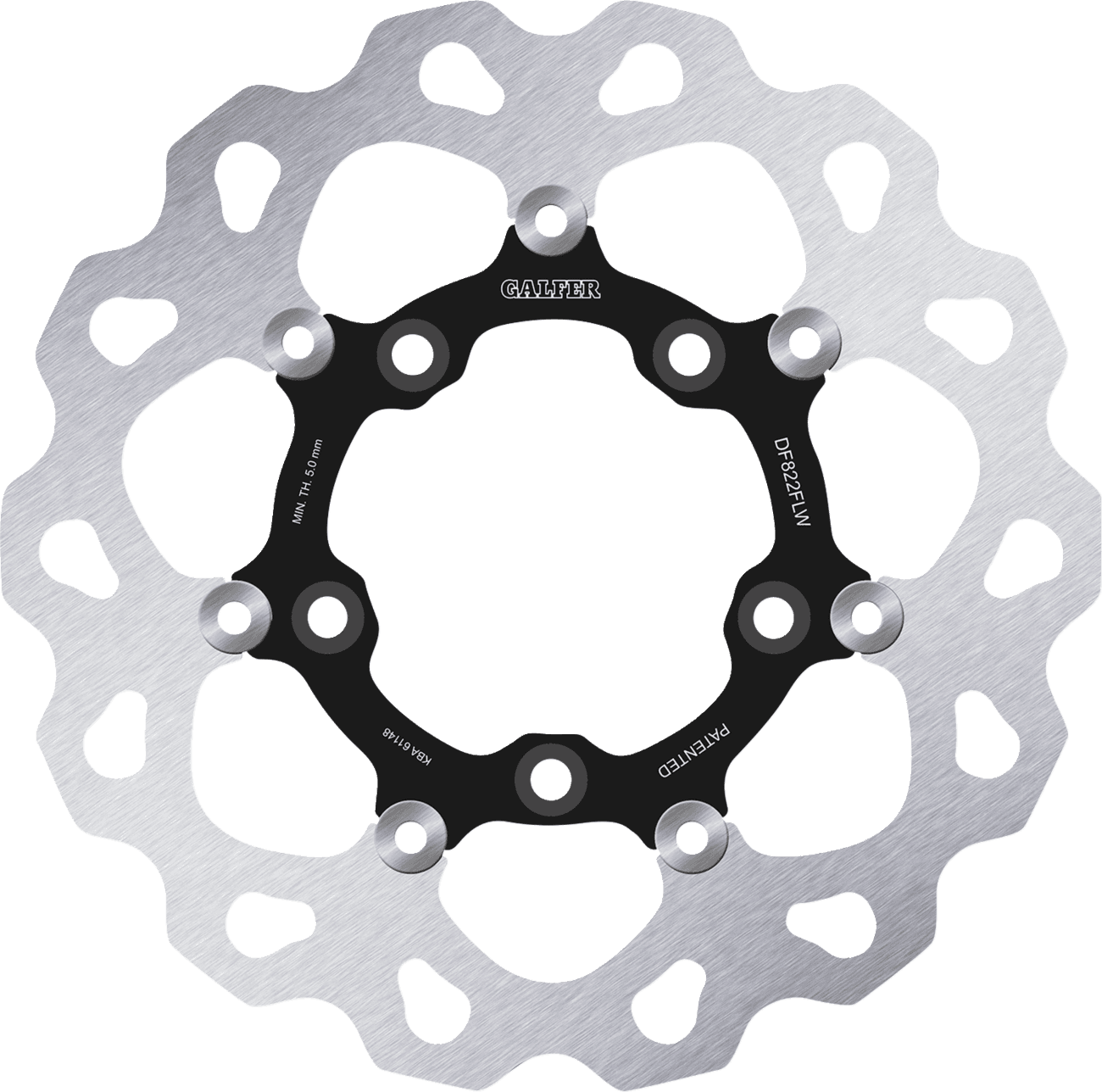 GALFER 1710-3625 Brake Rotor - Rear - Black Carrier