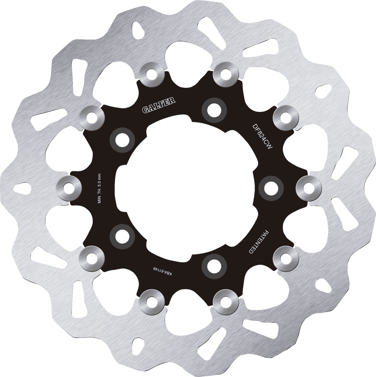 GALFER 1710-3626 Brake Rotor - Rear - Black Carrier