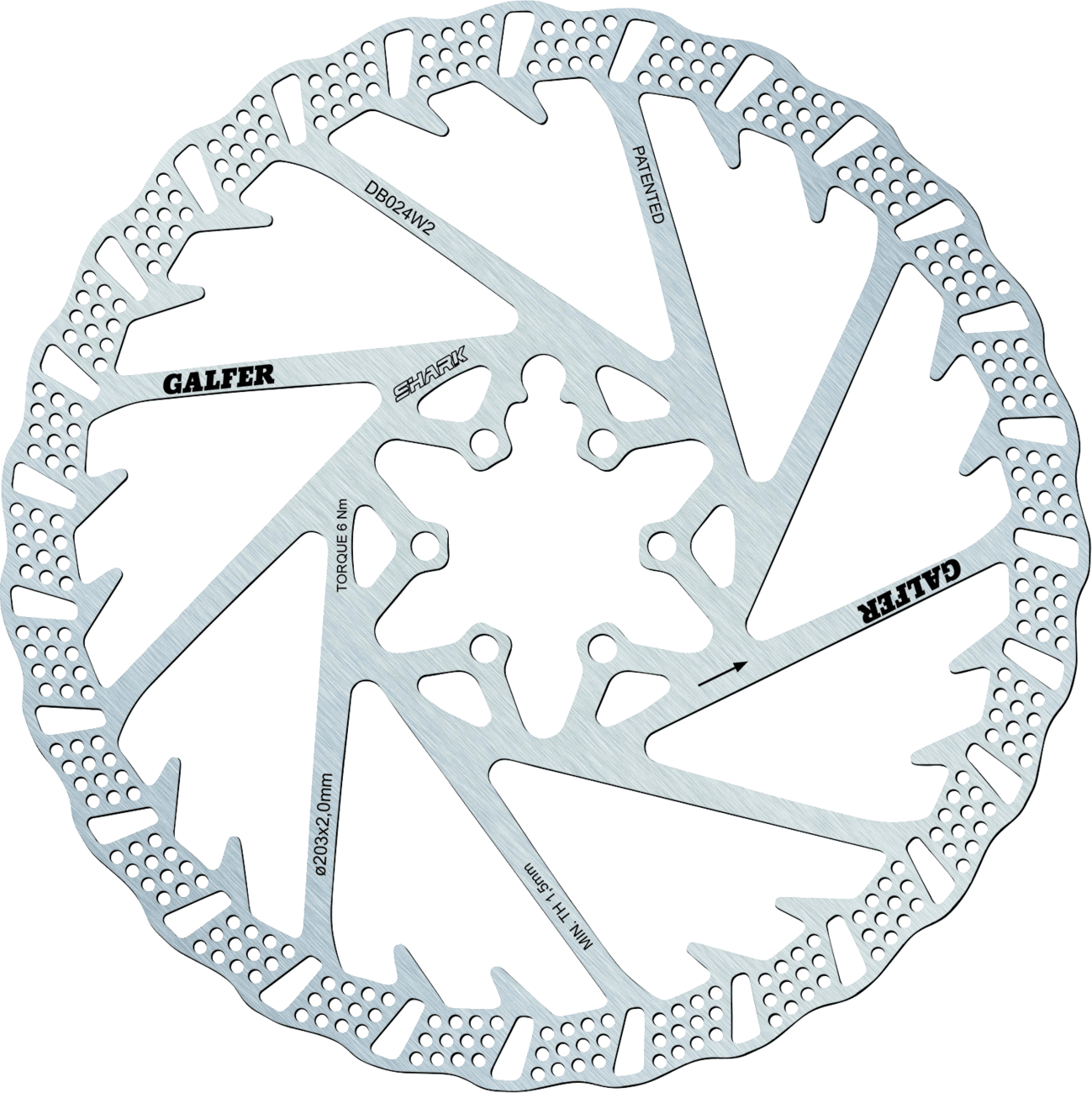 GALFER 1711-2008 Shark Brake Rotor - 203 mm x 2 mm