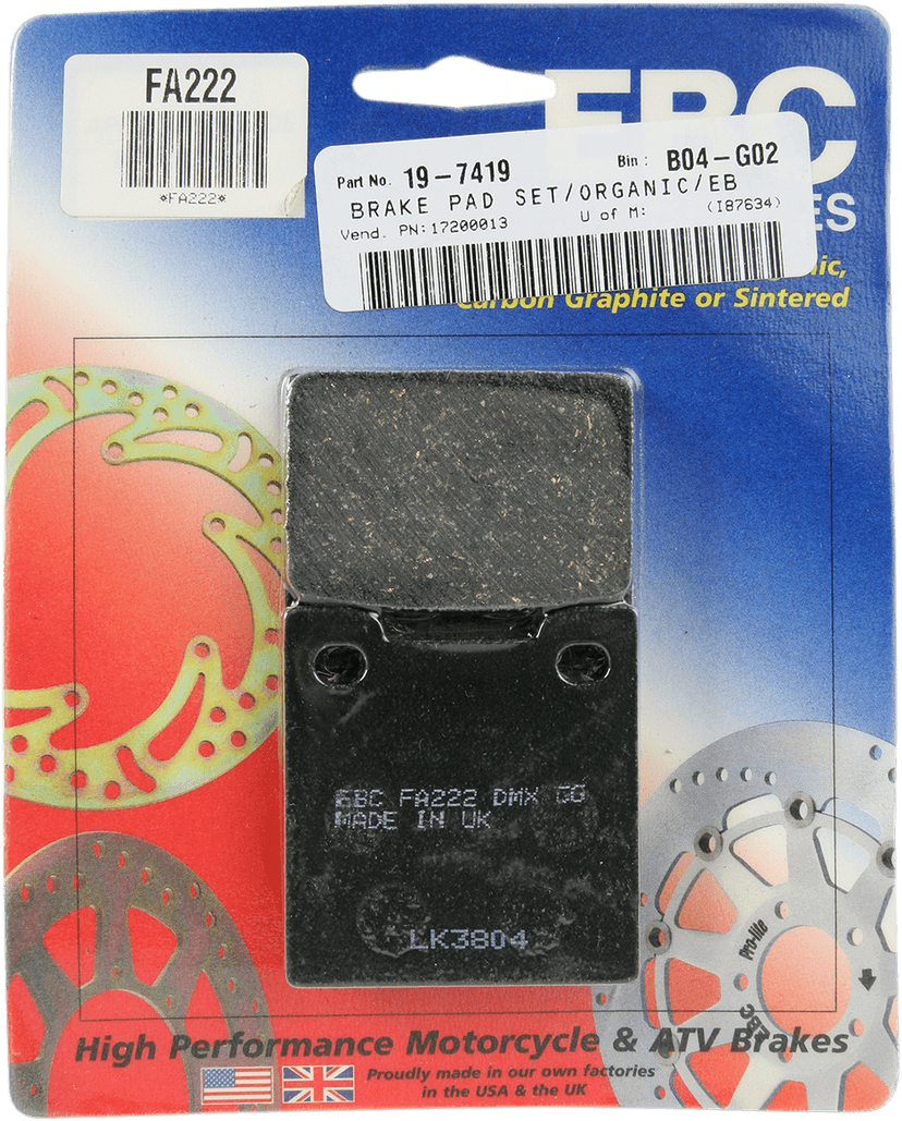 EBC 1720-0013 Organic Brake Pads — image 2 of 2