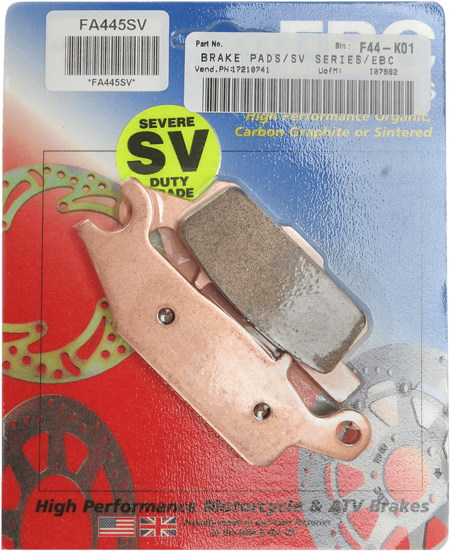 EBC 1721-0741 SV Severe Duty Brake Pads — image 2 of 2