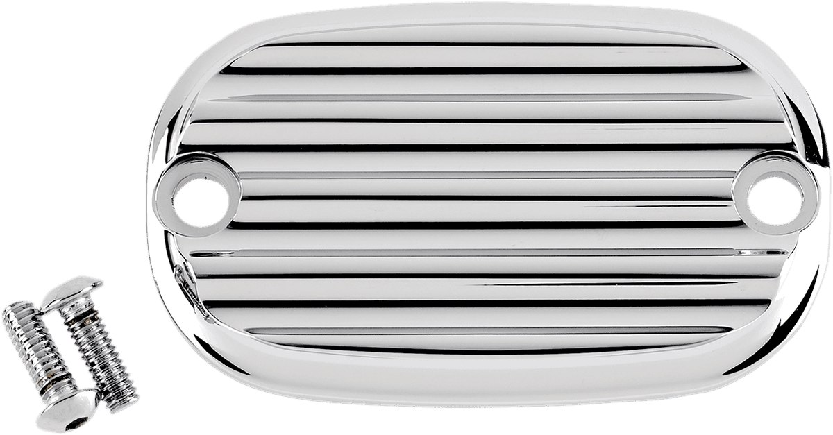 JOKER MACHINE 1731-0547 Master Cylinder Cover - Finned - Chrome