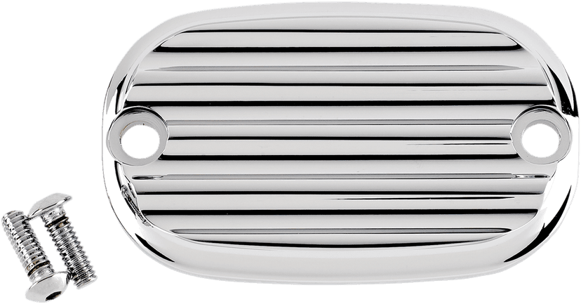 JOKER MACHINE 1731-0547 Master Cylinder Cover - Finned - Chrome