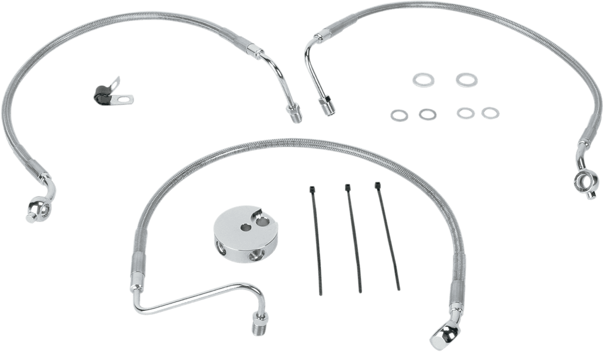 DRAG SPECIALTIES 1741-0870 Brake Line - Front (Lower/Upper) - Stainless Steel
