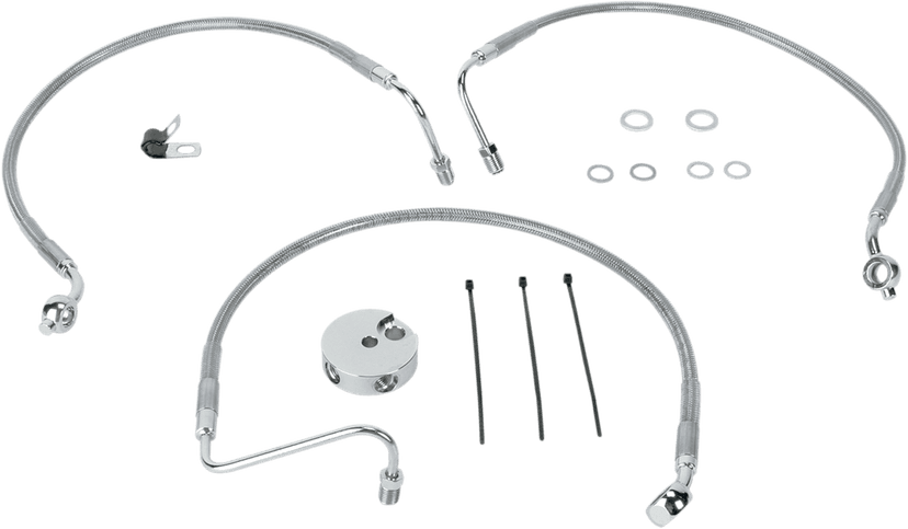 DRAG SPECIALTIES 1741-0870 Brake Line - Front (Lower/Upper) - Stainless Steel