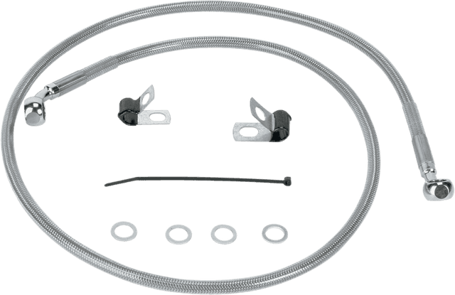 DRAG SPECIALTIES 1741-0874 Brake Line - Front (Upper) - Stainless Steel