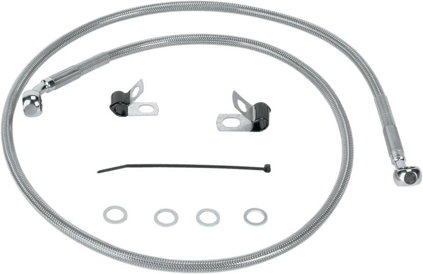 DRAG SPECIALTIES 1741-0874 Brake Line - Front (Upper) - Stainless Steel