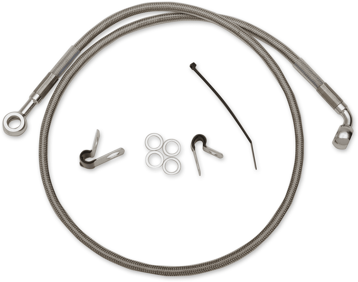DRAG SPECIALTIES 1741-0875 Brake Line - Front (Upper) - Stainless Steel