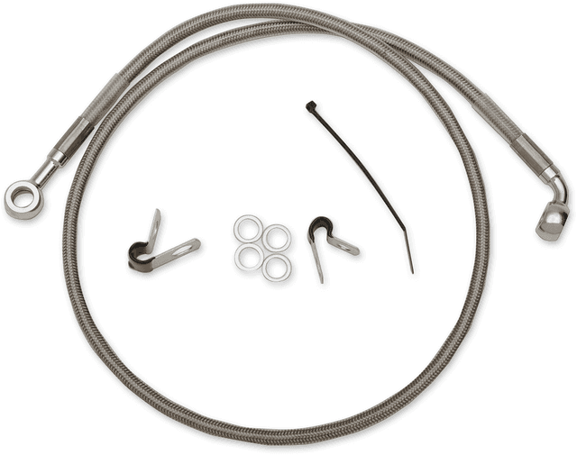 DRAG SPECIALTIES 1741-0875 Brake Line - Front (Upper) - Stainless Steel