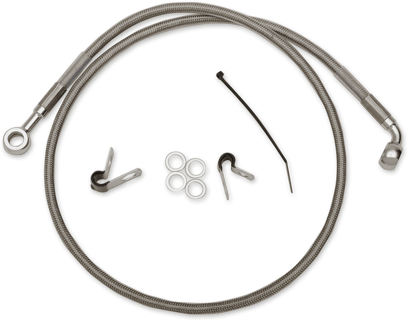 DRAG SPECIALTIES 1741-0875 Brake Line - Front (Upper) - Stainless Steel