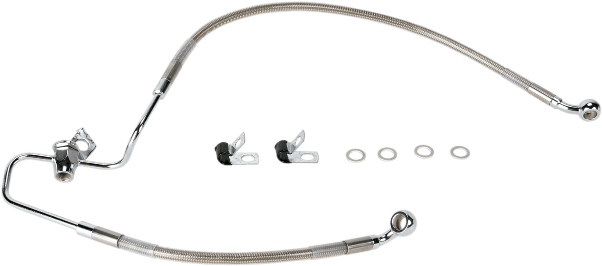 DRAG SPECIALTIES 1741-0876 Brake Line - Rear - Stainless Steel