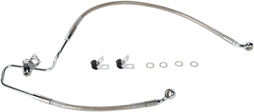 DRAG SPECIALTIES 1741-0876 Brake Line - Rear - Stainless Steel