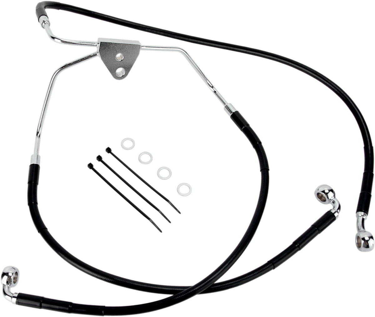 DRAG SPECIALTIES 1741-2508 Brake Line - Front (Lower/Upper) - Black