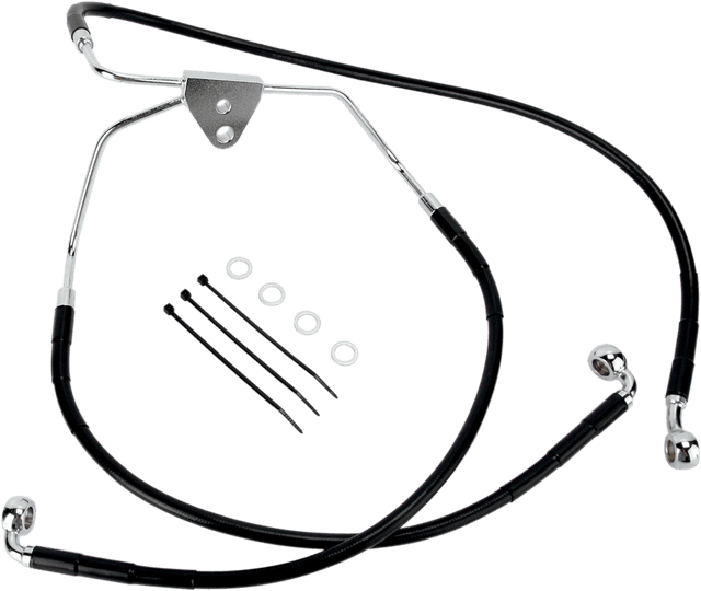 DRAG SPECIALTIES 1741-2508 Brake Line - Front (Lower/Upper) - Black