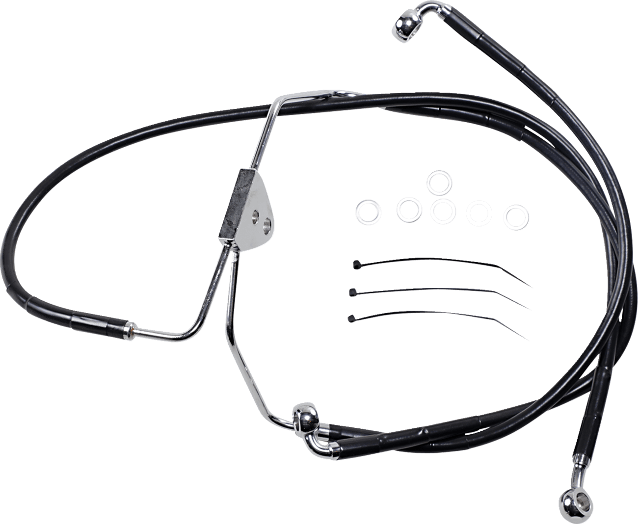 DRAG SPECIALTIES 1741-2509 Brake Line - Front - Black - +2"