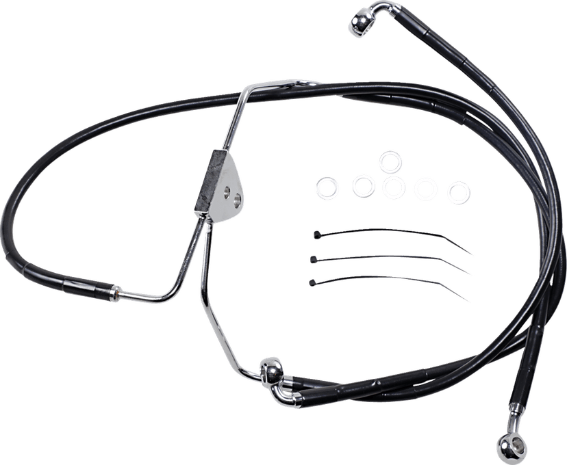 DRAG SPECIALTIES 1741-2509 Brake Line - Front - Black - +2"