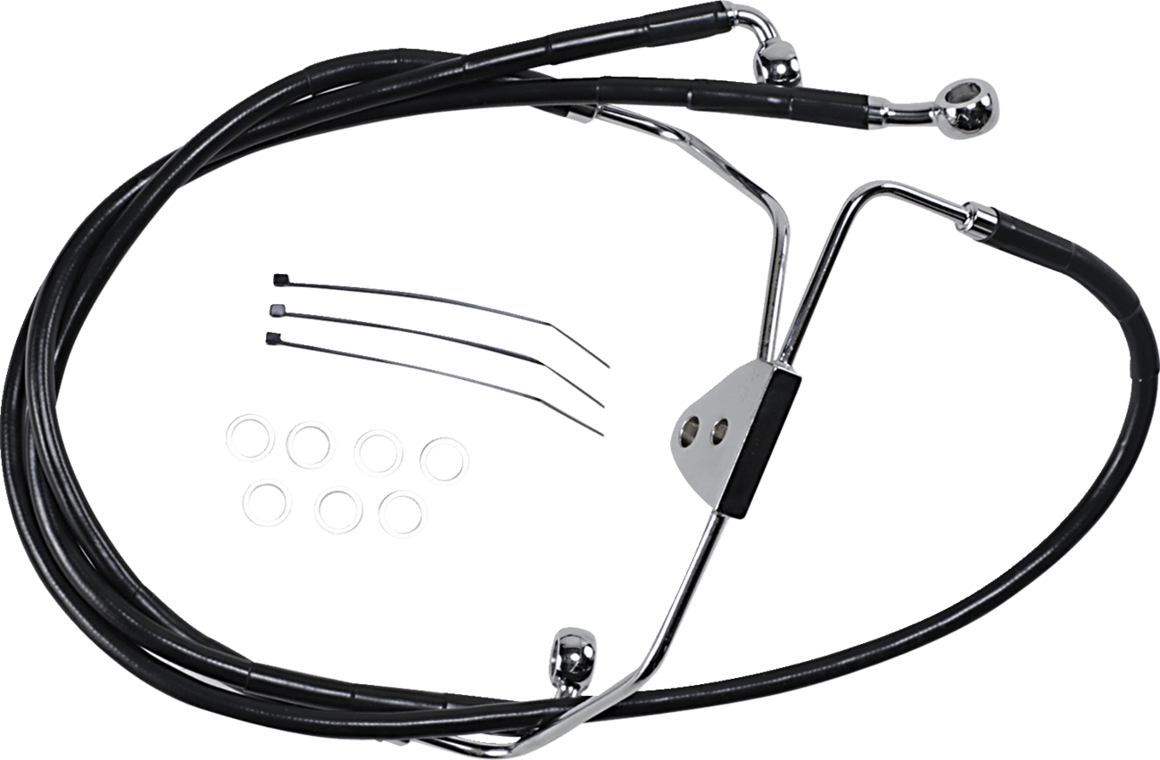 DRAG SPECIALTIES 1741-2512 Brake Line - Front - Black - +8"