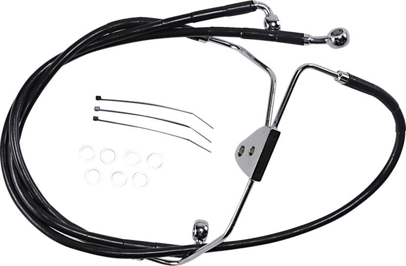 DRAG SPECIALTIES 1741-2512 Brake Line - Front - Black - +8"