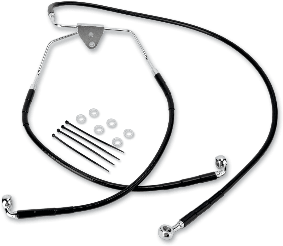 DRAG SPECIALTIES 1741-2513 Brake Line - Front - Black - +10"
