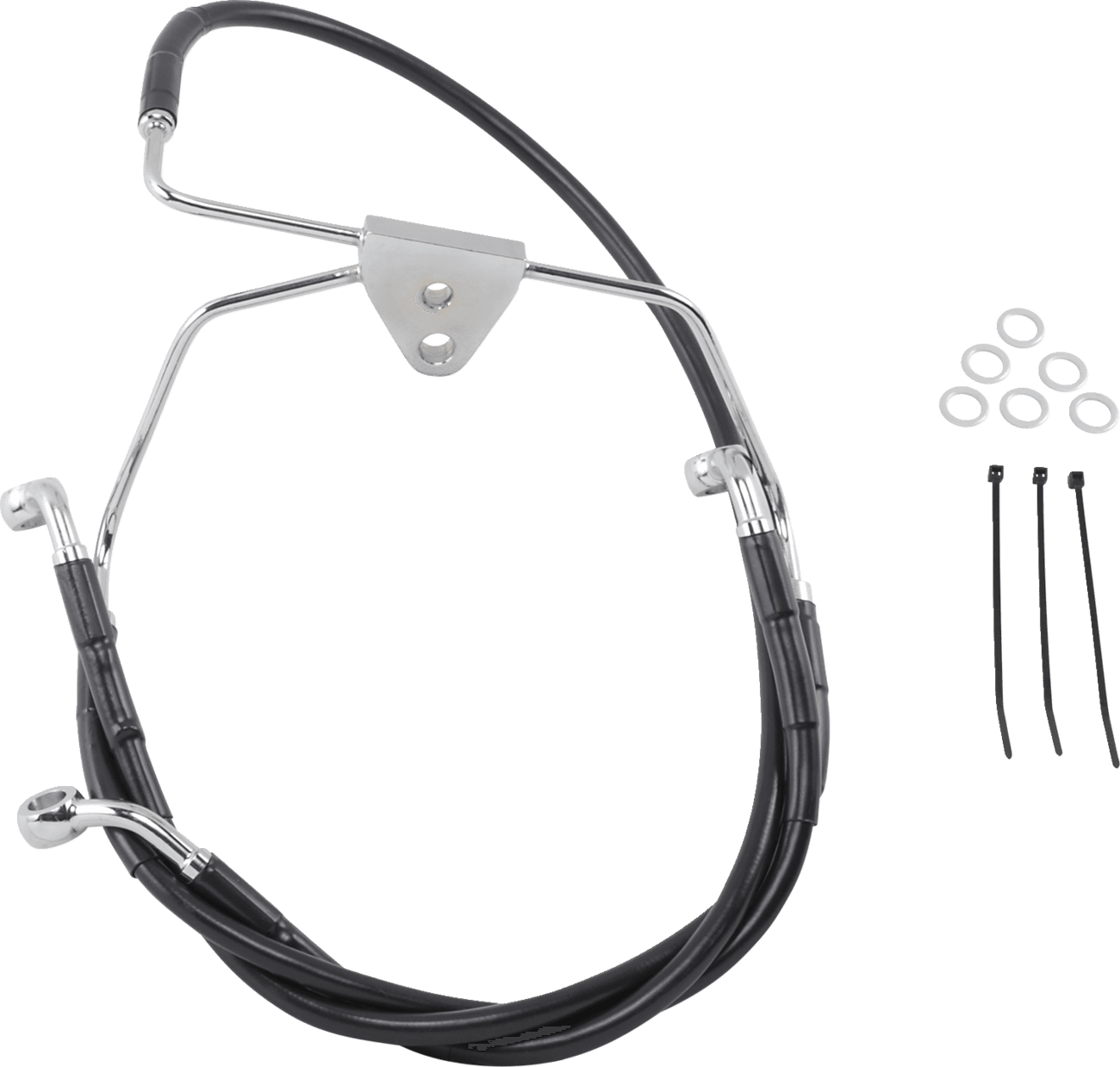 DRAG SPECIALTIES 1741-2514 Brake Line - Front (Lower/Upper) - Black