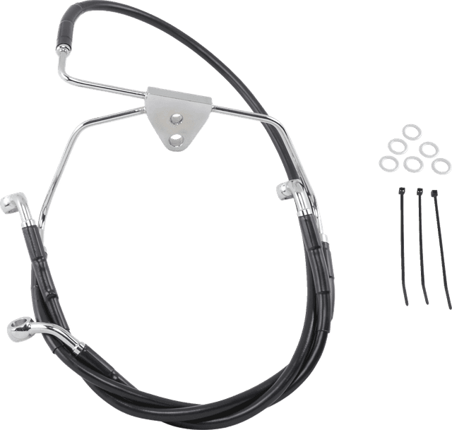 DRAG SPECIALTIES 1741-2514 Brake Line - Front (Lower/Upper) - Black