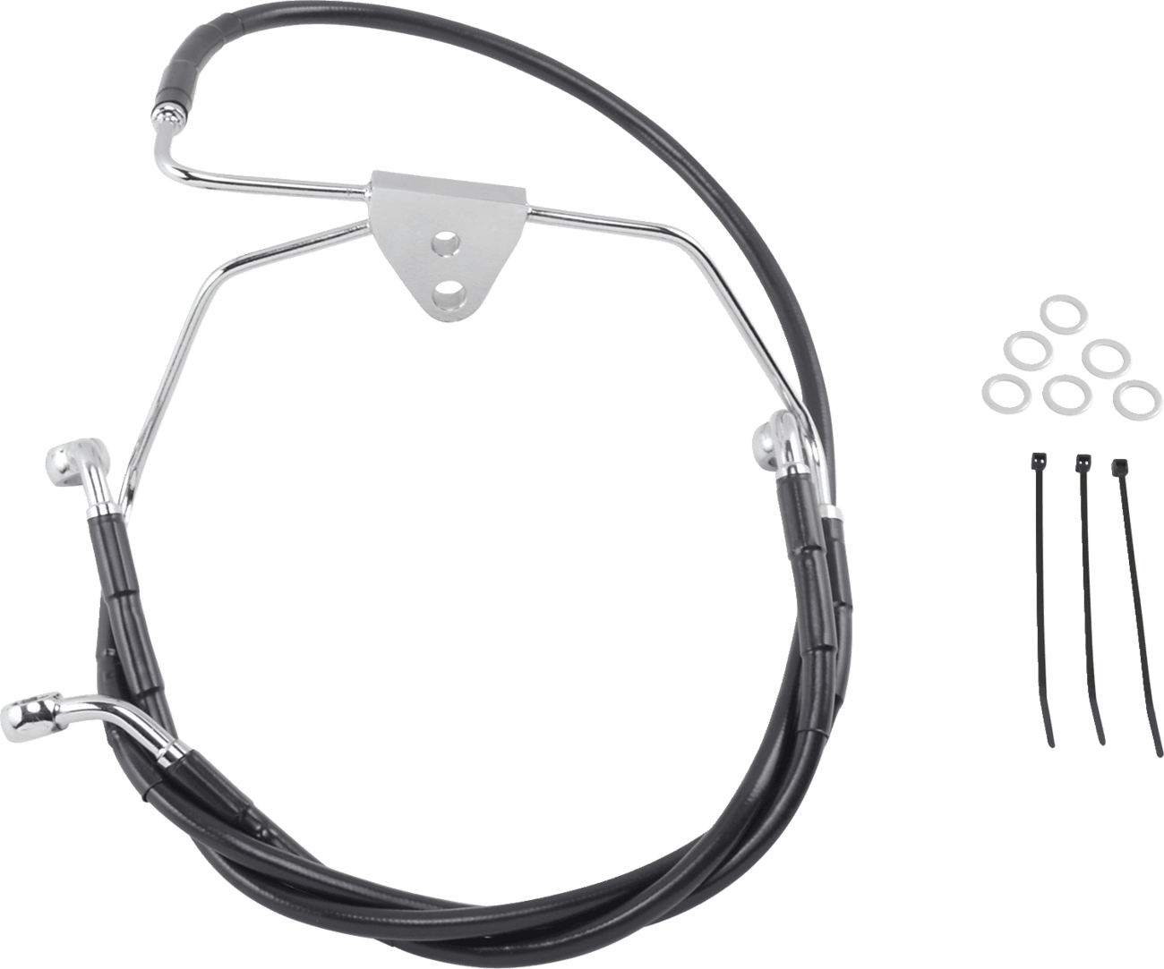DRAG SPECIALTIES 1741-2515 Brake Line - Front - Black - +2" - FLH '96-'07
