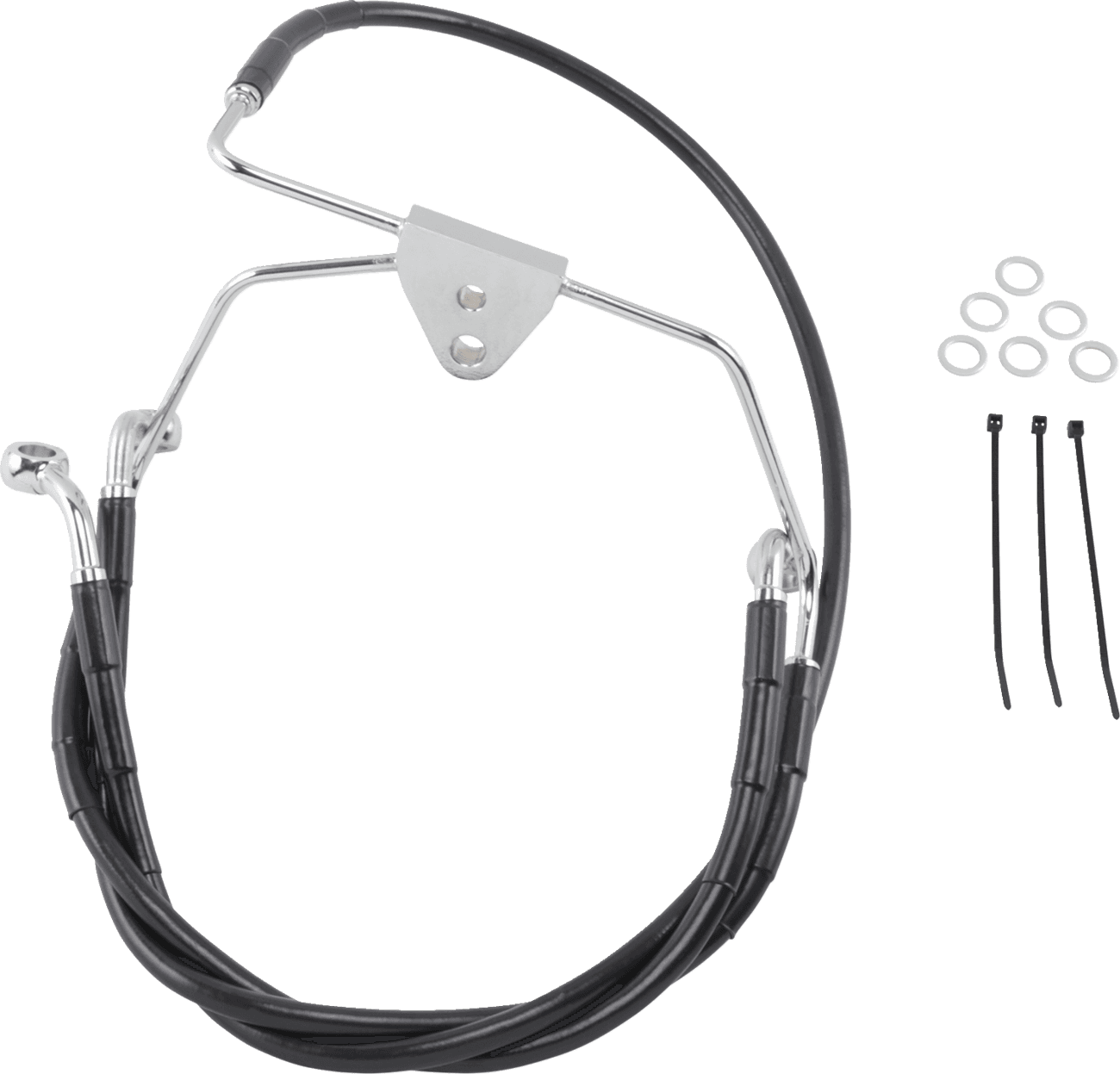 DRAG SPECIALTIES 1741-2516 Brake Line - Front - Black - +4" - FLH '96-'07