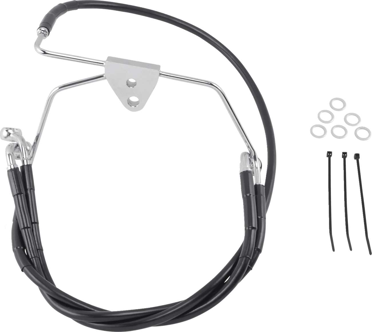 DRAG SPECIALTIES 1741-2517 Brake Line - Front - Black - +6" - FLH '96-'07