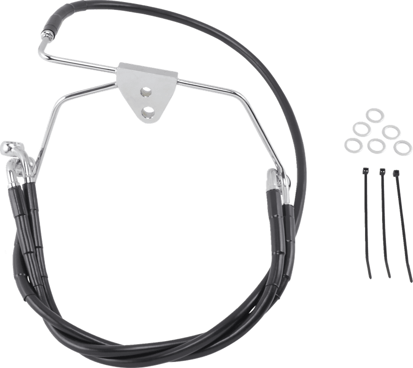 DRAG SPECIALTIES 1741-2517 Brake Line - Front - Black - +6" - FLH '96-'07