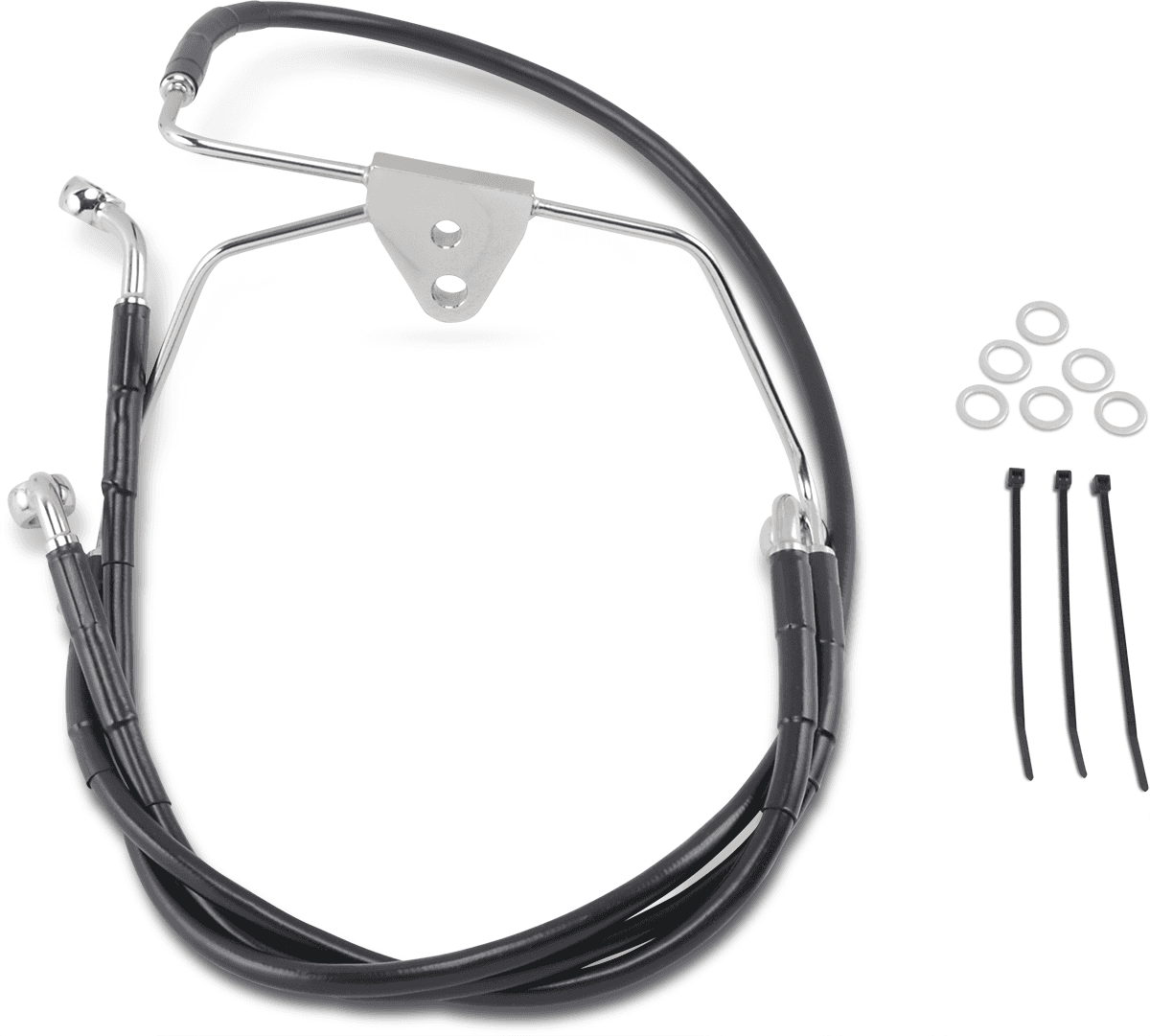 DRAG SPECIALTIES 1741-2518 Brake Line - Front - Black - +8" - FLH '96-'07