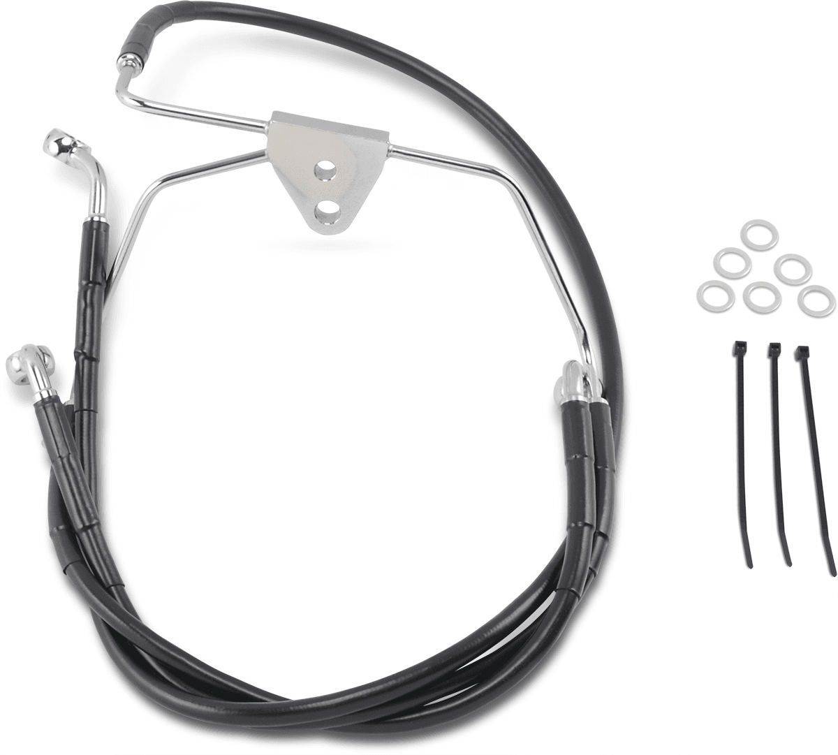 DRAG SPECIALTIES 1741-2518 Brake Line - Front - Black - +8" - FLH '96-'07