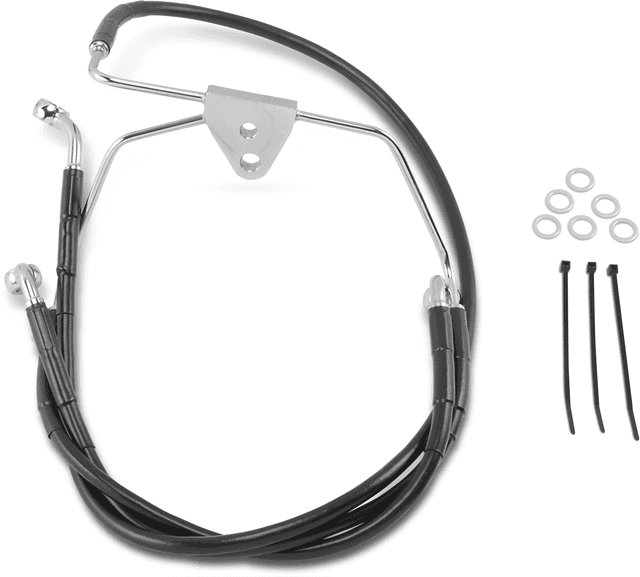 DRAG SPECIALTIES 1741-2518 Brake Line - Front - Black - +8" - FLH '96-'07