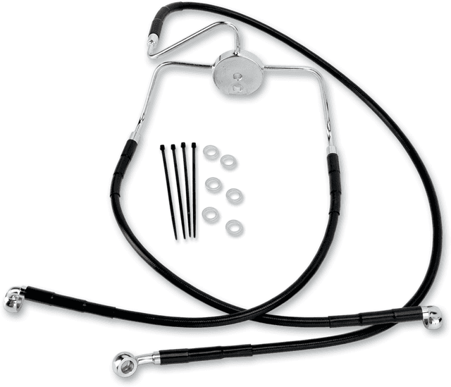 DRAG SPECIALTIES 1741-2520 Brake Line - Front (Lower/Upper) - Black