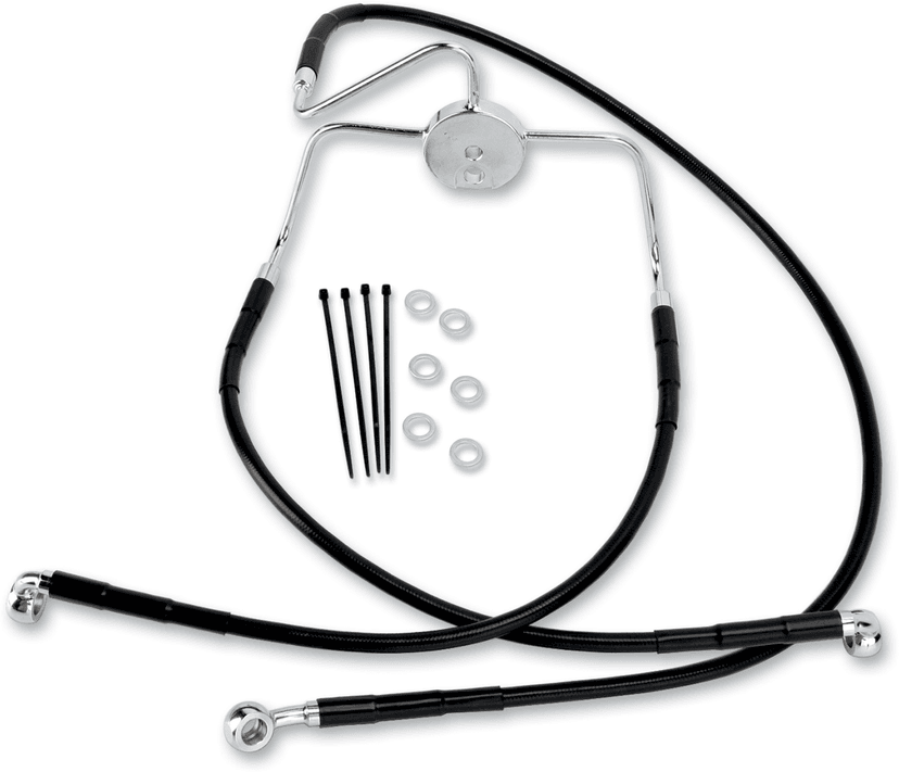 DRAG SPECIALTIES 1741-2520 Brake Line - Front (Lower/Upper) - Black