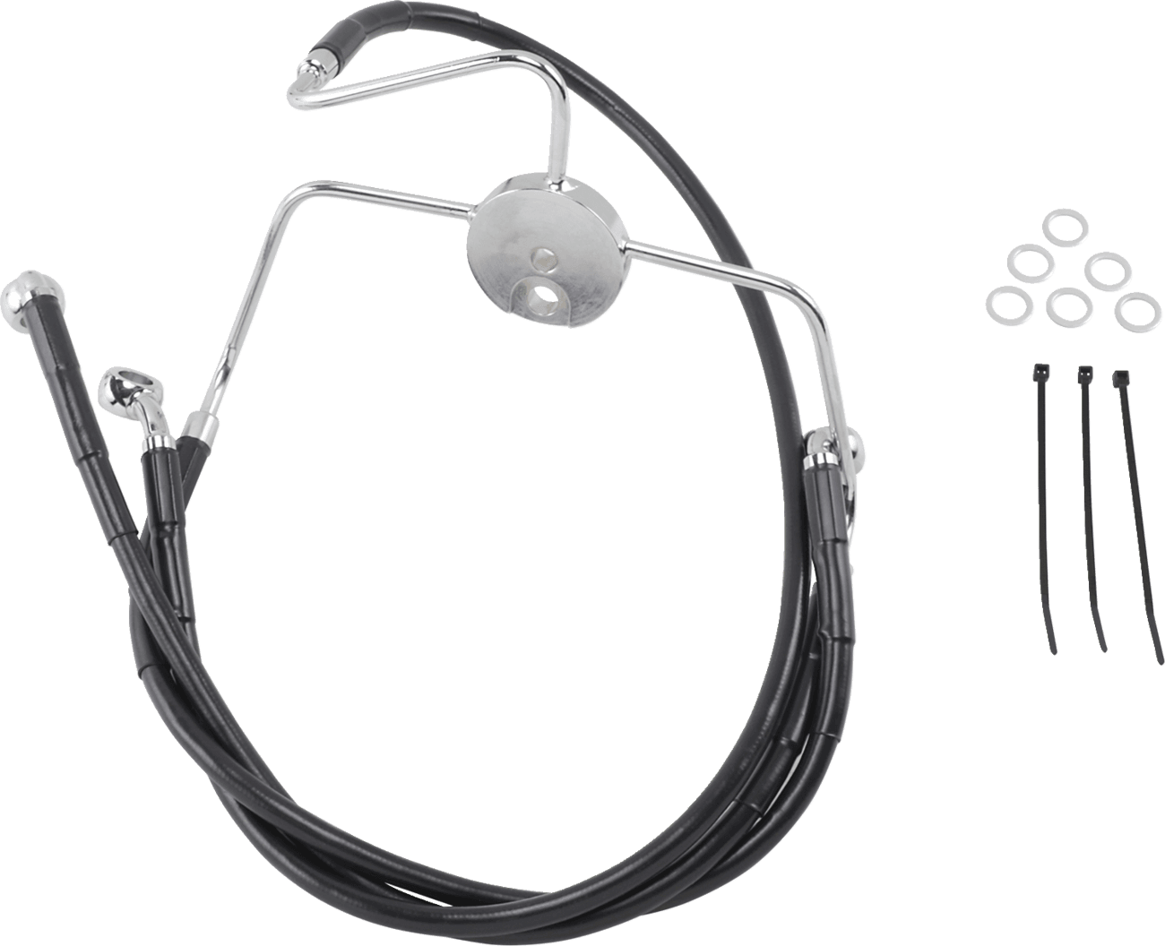 DRAG SPECIALTIES 1741-2521 Brake Line - Front - Black - +2"