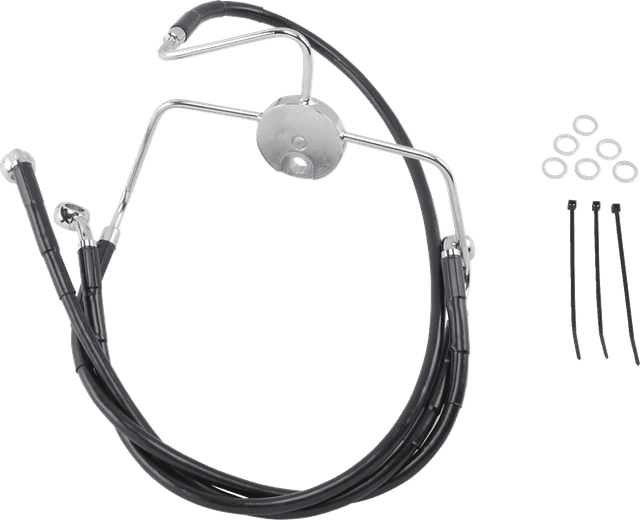 DRAG SPECIALTIES 1741-2521 Brake Line - Front - Black - +2"
