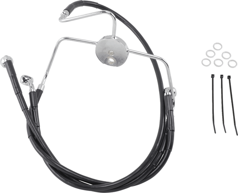DRAG SPECIALTIES 1741-2521 Brake Line - Front - Black - +2"