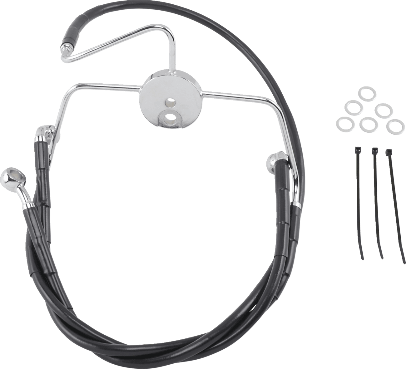 DRAG SPECIALTIES 1741-2522 Brake Line - Front - Black - +4"