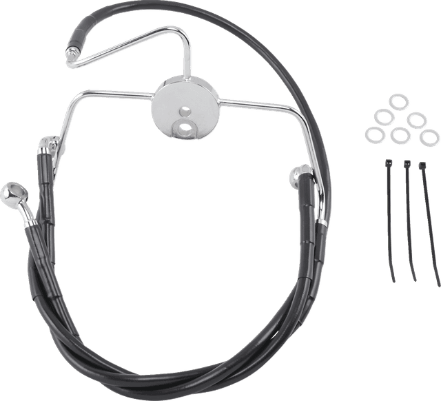 DRAG SPECIALTIES 1741-2522 Brake Line - Front - Black - +4"
