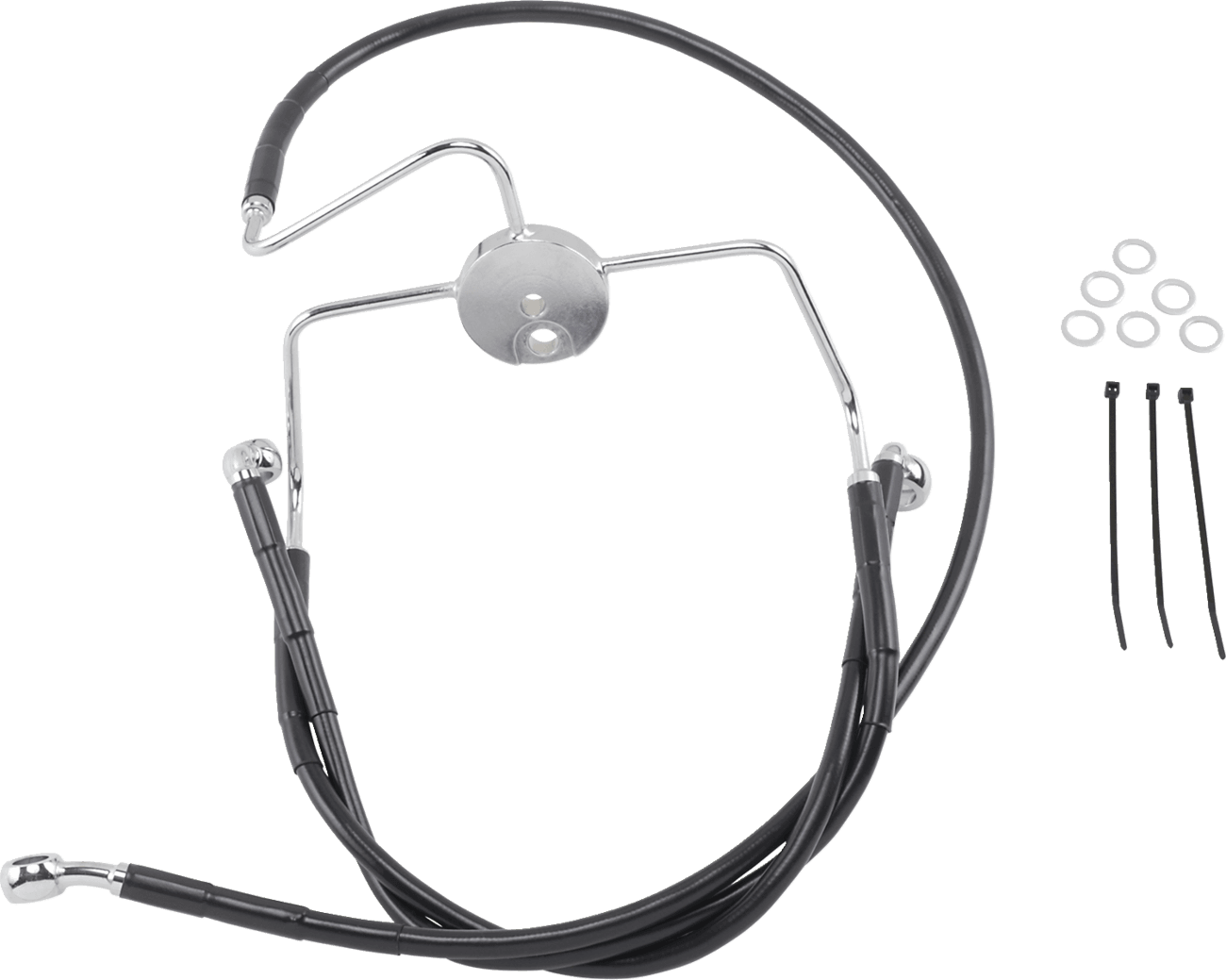 DRAG SPECIALTIES 1741-2523 Brake Line - Front - Black - +6"