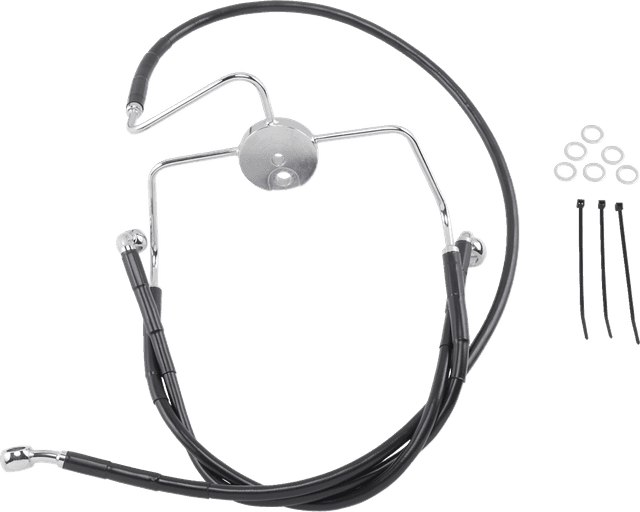 DRAG SPECIALTIES 1741-2523 Brake Line - Front - Black - +6"