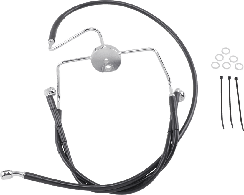 DRAG SPECIALTIES 1741-2523 Brake Line - Front - Black - +6"